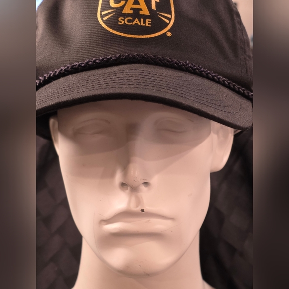 Vintage CAT SCALE Logo Snapback Trucker Truck Hat Black Nissin w/Rope O/S - Picture 3 of 14